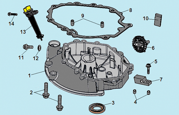 10 ПОДДОН ДВИГАТЕЛЯ Газонокосилка CHAMPION LM5347